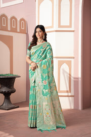 Riddhi Sea Green Cotton Silk Saree